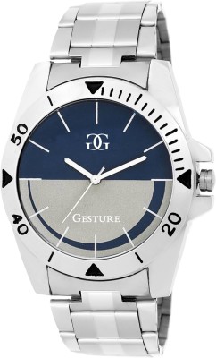 Gesture Smile- 2 Be Happy Blue And Silver Modish Watch  - For Men   Watches  (Gesture)