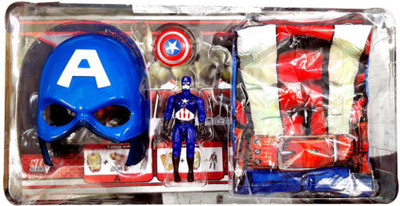 

Bonkerz Avengers 3 in 1 CAPTAIN AMERICA Gift Set (1 TShirt, 1 Mask and 1 Action Figure)(Multicolor)