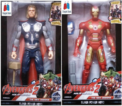 

GRAPPLE DEALS Combo Of 2 Avengers Thor And Iron Man Action Figure Toy For Kids.(Multicolor)