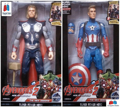 

GRAPPLE DEALS Combo Of 2 Avengers Thor And Captain America Action Figure Toy For Kids.(Multicolor)