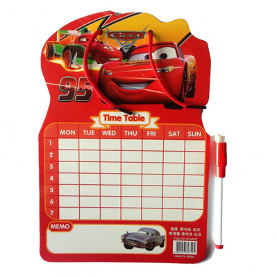 

Funcart Cars Theme 2 in 1 Scribbling board & Time Table organiser With Black Marker & Eraser