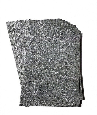 

SelectionWorld A4 Art & Craft Sticker Glitter Foam Sheets (Pack Of 10, Silver)
