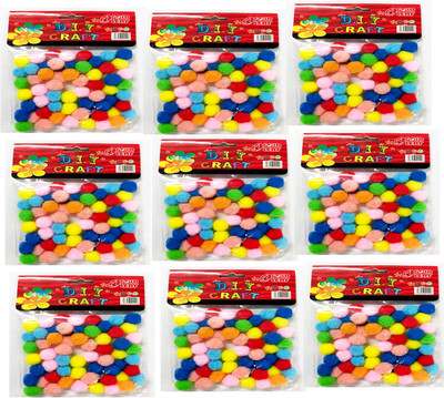 

Neo Gold Leaf Pom Pom Balls for crafts,decorations,jewellery making,accessories,bags. Pack of 50 Rainbow Balls
