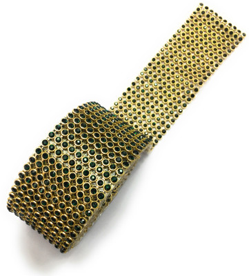 

Udhayam Stone Sheet/Stone Lace 10 Line, Green 1.25 Mtr for jumkas designing