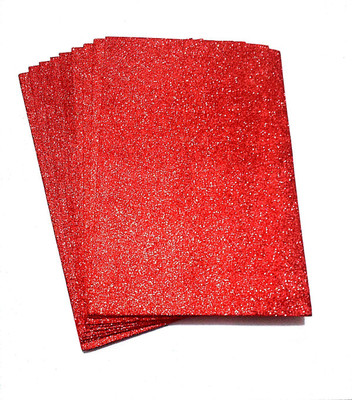 

SelectionWorld A4 Art & Craft Sticker Glitter Foam Sheets (Pack Of 10, Red)