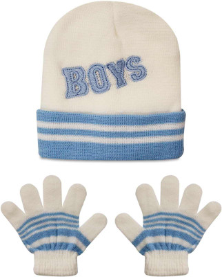 

Wonder Kids Cap & Gloves Baby Set(Blue & White)