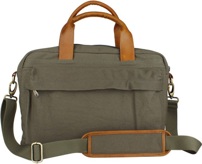

Zobello Genuine Leather/Dyed Canvas Laptop Bag Multipurpose Bag(Green, 10 L)