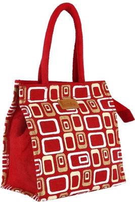 

Ecotara Hand Print Lunch Bag(Red, 3 L)