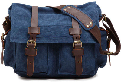 

iKACHA Blue Messenger Bag(Blue, 14 inch)