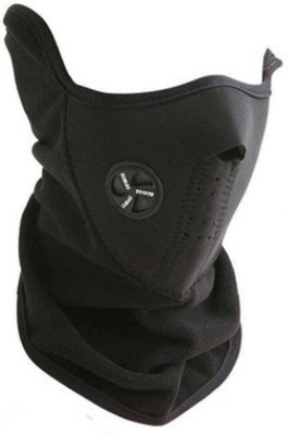 CheckSums Black Bike Face Mask for Men & Women(Size: Free, Balaclava)