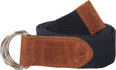 

HIDEKRAFT Men & Women Casual Blue Genuine Leather, Canvas Belt, Navy