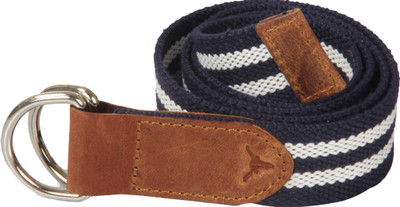 

Hidekraft Men & Women Casual Blue, White Genuine Leather, Canvas Belt