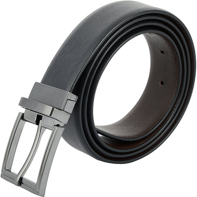 

ShopnZ Men Brown Genuine Leather Reversible Belt, Black & brown