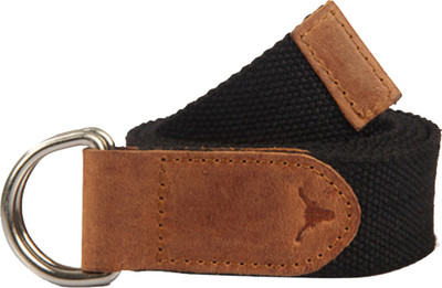 

HIDEKRAFT Men & Women Casual Black Genuine Leather, Canvas Belt