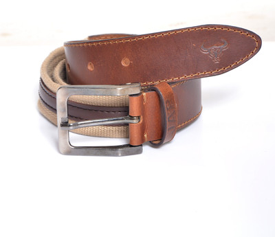 

Jap Men Casual Beige, Brown Canvas Belt