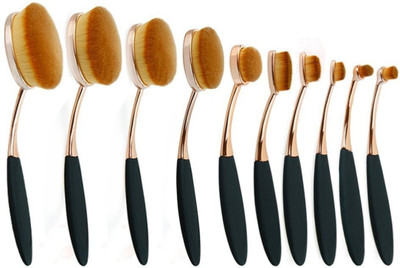 

SHAFIRE Ovel Curve Foundation Brush, Gold (Set of 10)(Pack of 10)