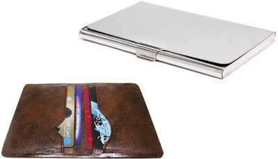 

Peacock Mundkar 10 Card Holder(Set of 2, Silver)