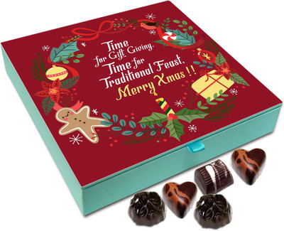 

Chocholik Christmas Gift Box - Time For Traditional Feast On Christmas Chocolate Box - 9pc Truffles(108 g)