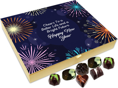 

Chocholik New Year Gift Box - Happy New Year In Advance And Cheers To A Better Life Chocolate Box - 20pc Truffles(240 g)