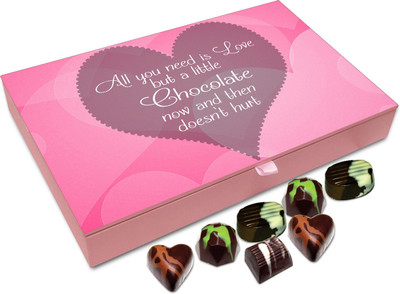 

Chocholik Gift Box - All You Need Is Love And Little Chocolate Chocolate Box - 12pc Truffles(144 g)