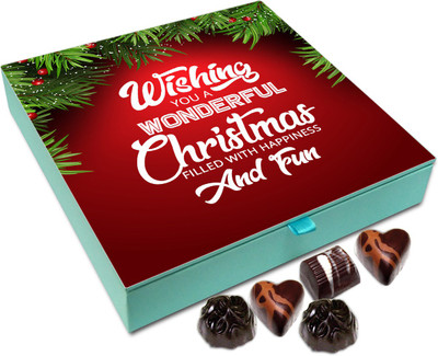 

Chocholik Christmas Gift Box - Wishing You A Wonderful Christmas Full Of Fun Chocolate Box - 9pc Truffles(108 g)