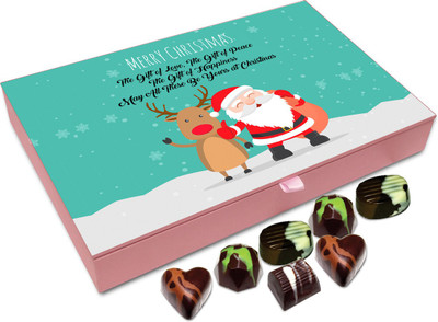 

Chocholik Christmas Gift Box - May All Be Gifted With Peace And Happiness On Christmas Chocolate Box - 12pc Truffles(144 g)