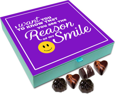 

Chocholik Gift Box - I Want You To Know That You Are The Reason I Smile Chocolate Box - 9pc Truffles(108 g)