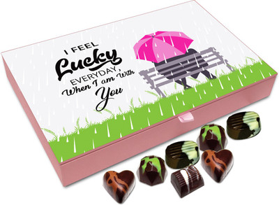 

Chocholik Gift Box - I Feel So Lucky When I Am With You Chocolate Box - 12pc Truffles(144 g)