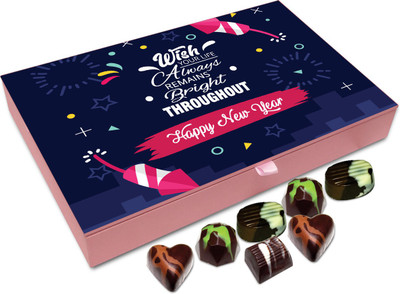 

Chocholik New Year Gift Box - Wish Your Life Always Remains Bright And Have A Happy New Year Chocolate Box - 12pc Truffles(144 g)