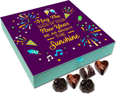 

Chocholik New Year Gift Box - May The Days Of New Year Be As Bright As Sunshine Chocolate Box - 9pc Truffles(108 g)