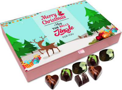 

Chocholik Christmas Gift Box - May The Bells Jingle For You On Christmas Chocolate Box - 12pc Truffles(144 g)