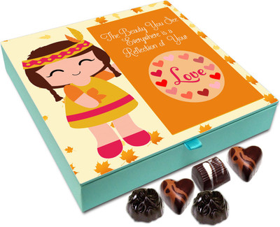 

Chocholik Gift Box - The Beauty You See Everywhere Is The Reflection Of Your Love Chocolate Box - 9pc Truffles(108 g)