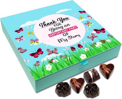 

Chocholik Gift Box - Thank You For Being An Important Part Of My Story Chocolate Box - 9pc Truffles(108 g)