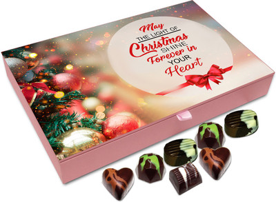 

Chocholik Christmas Gift Box - May The Light Of Christmas Shine Forever In Your Heart Chocolate Box - 12pc Truffles(144 g)
