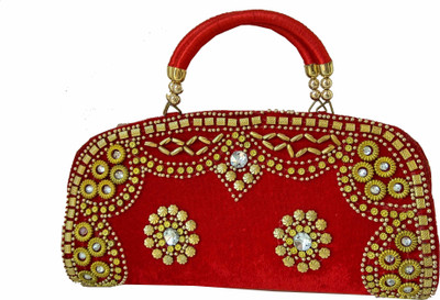 

ALIVE Casual Red, Gold Clutch, Gold;red