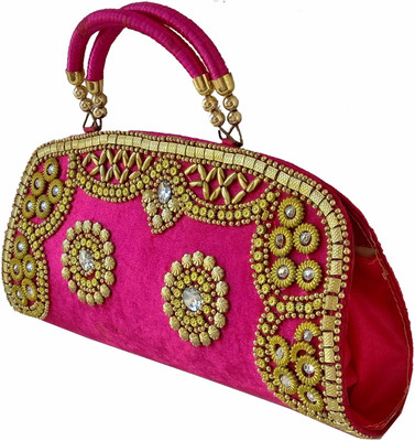 

ALIVE Casual Pink, Gold Clutch, Gold;pink