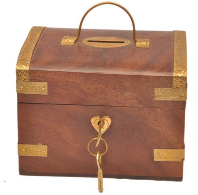 

CraftOnline antique Hut ShapedTredy Children Piggy Money Coin Bank(Brown)
