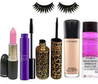 

Urban Decay Eyelashes,Mac Liquid Last Eyeliner,Match Master Foundation,Selena Mascara,Makeup Remover(Set of 6)