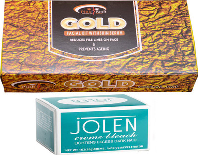 

Jolen Creme Bleach, Pink Root Gold Facial Kit gm(Set of 2)