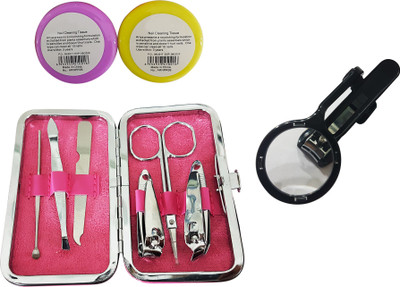 

Kabello Perfect Gift For Women & Girls - Manicure / Pedicure Set - Nail Clipper For Women - Nail Polish Remover Pads(Set of 9)