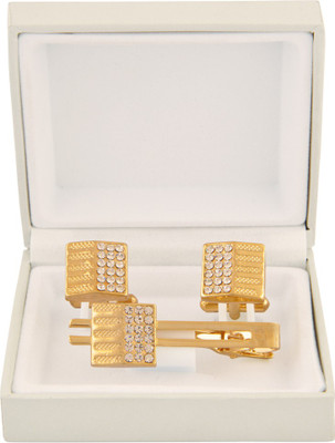 Maruti Tie Metal Tie Pin Set(Gold)