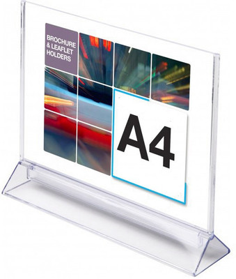 

Kebica 1 Compartments Plastic Document Holder Display Stand (A4 Size), Set of 2(Transparent)