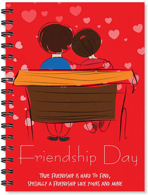 

100yellow A5 Notebook(Notebook | Friendship Day Quotes Printed | Designer Wire Bound Ruled Paper Sheets Personal and Office Stationary Notebooks Diary-A5 Size- Ideal Gift for Friend (Red), Multicolor)
