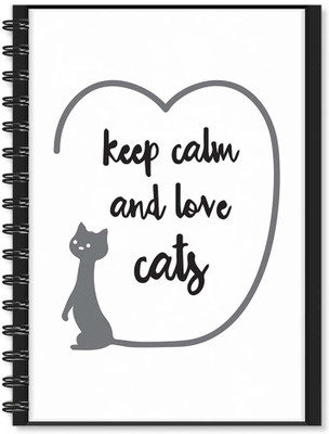 

100yellow A5 Notebook(Notebook | Keep Claim And Love Cats Printed Notebook | Funny Quotes Printed | Designer Wire Bound Ruled Paper Sheets Personal And Office Stationary Notebooks Diary, Multicolor)