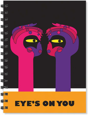 

100yellow A5 Notebook(Notebook | Eyes On You Printed Notebook | Funny Quotes Printed | Designer Wire Bound Ruled Paper Sheets Personal And Office Stationary Notebooks Diary (Black), Multicolor)