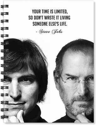 

100yellow A5 Notebook(Notebook | Steve Jobs Printed Notebook | Wire Bound Spiral Notebook /Designer Covers Combined With Ruled Sheets Notebook/ Office Stationery/School Supplies/Diary, Multicolor)