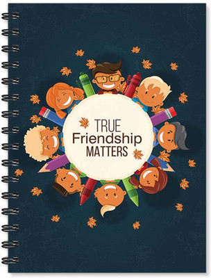 

100yellow A5 Notebook(Notebook | True Friendship Matters Quotes Printed | Designer Wire Bound Ruled Paper Sheets Personal and Office Stationary Notebooks Diary-A5 Size- Ideal Gift for Friend (Blue), Multicolor)