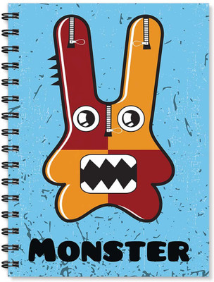 

100yellow A5 Notebook(Notebook | Monster Printed Notebook | Funny Quotes Printed | Designer Wire Bound Ruled Paper Sheets Personal And Office Stationary Notebooks Diary (Blue), Multicolor)