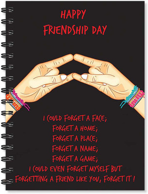 

100yellow A5 Notebook(Notebook | Happy Friendship Day Quotes Printed | Designer Wire Bound Ruled Paper Sheets Personal and Office Stationary Notebooks Diary-A5 Size- Ideal Gift for Friend (Black), Multicolor)