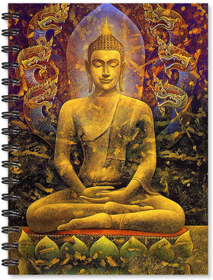 

100yellow A5 Notebook(Notebook | Buddha Printed Wire Bound Spiral Notebook /Designer Covers Combined With Ruled Sheets Notebook / Office Stationery/School Supplies/Diary, Multicolor)